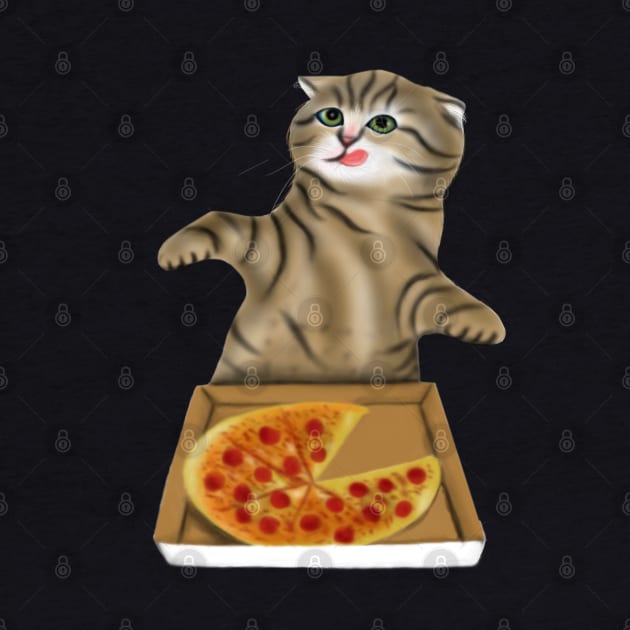Pizza Cat Lovers Gift by Merchweaver
